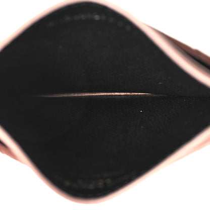 Saint Laurent Grain De Poudre Matelasse Chevron Monogram Credit Card Case Pale Pink 5 of 11