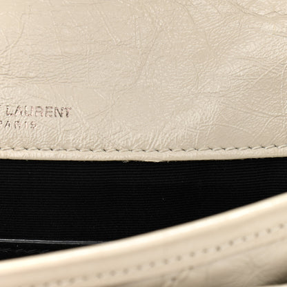 Saint Laurent Crinkled Calfskin Matelasse Monogram Baby Niki Chain Satchel Light Natural 13 of 14