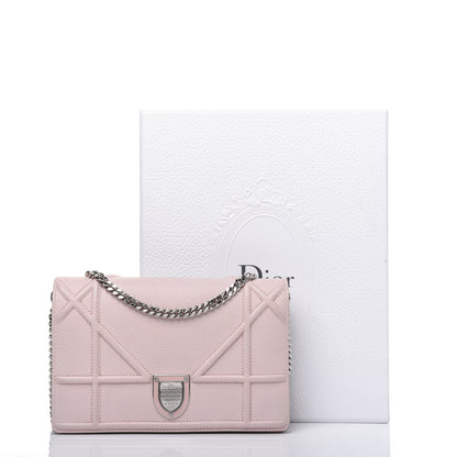 Christian Dior Grained Calfskin Diorama Wallet on Chain Pouch Rose Poudre 14 of 14