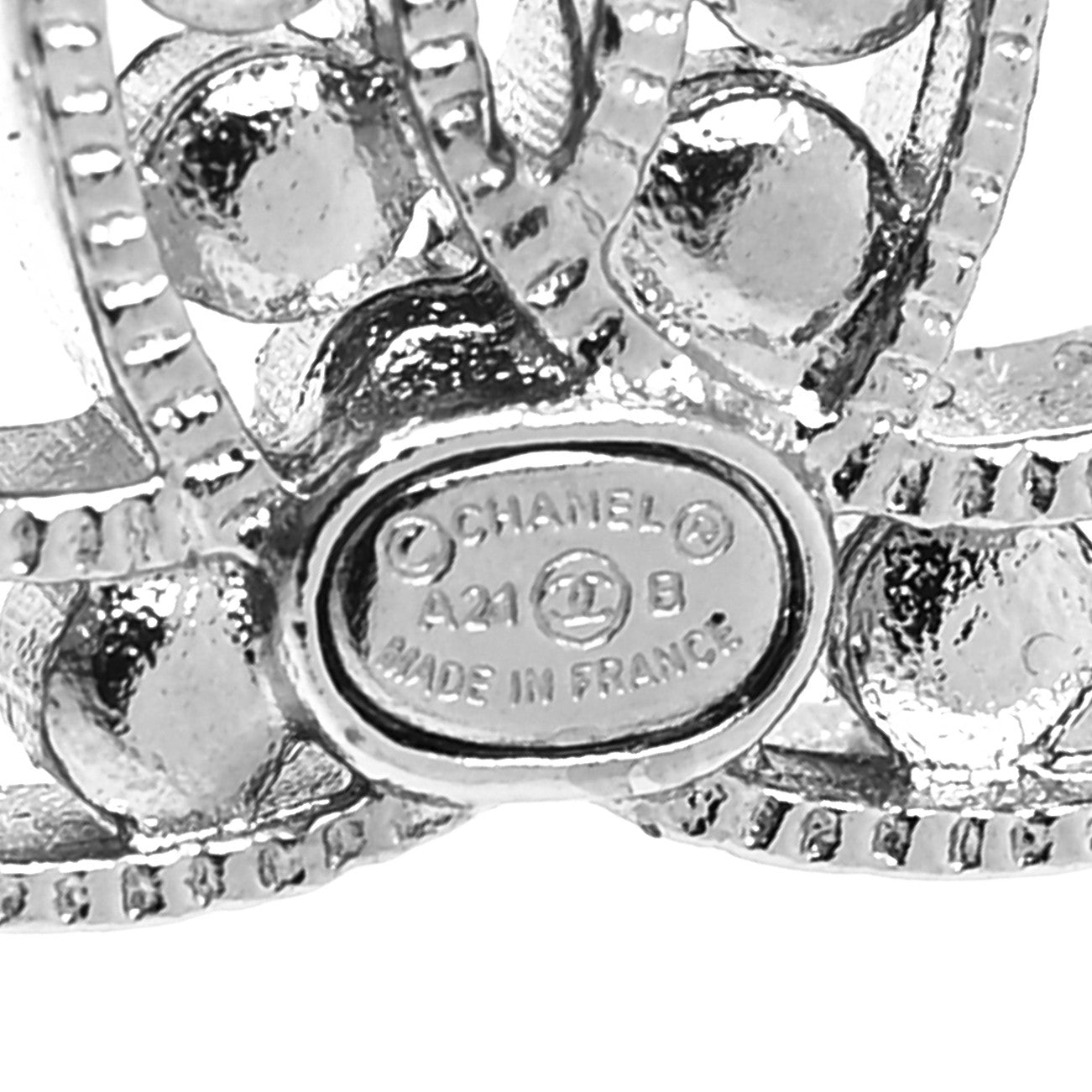 Crystal CC Earrings Silver