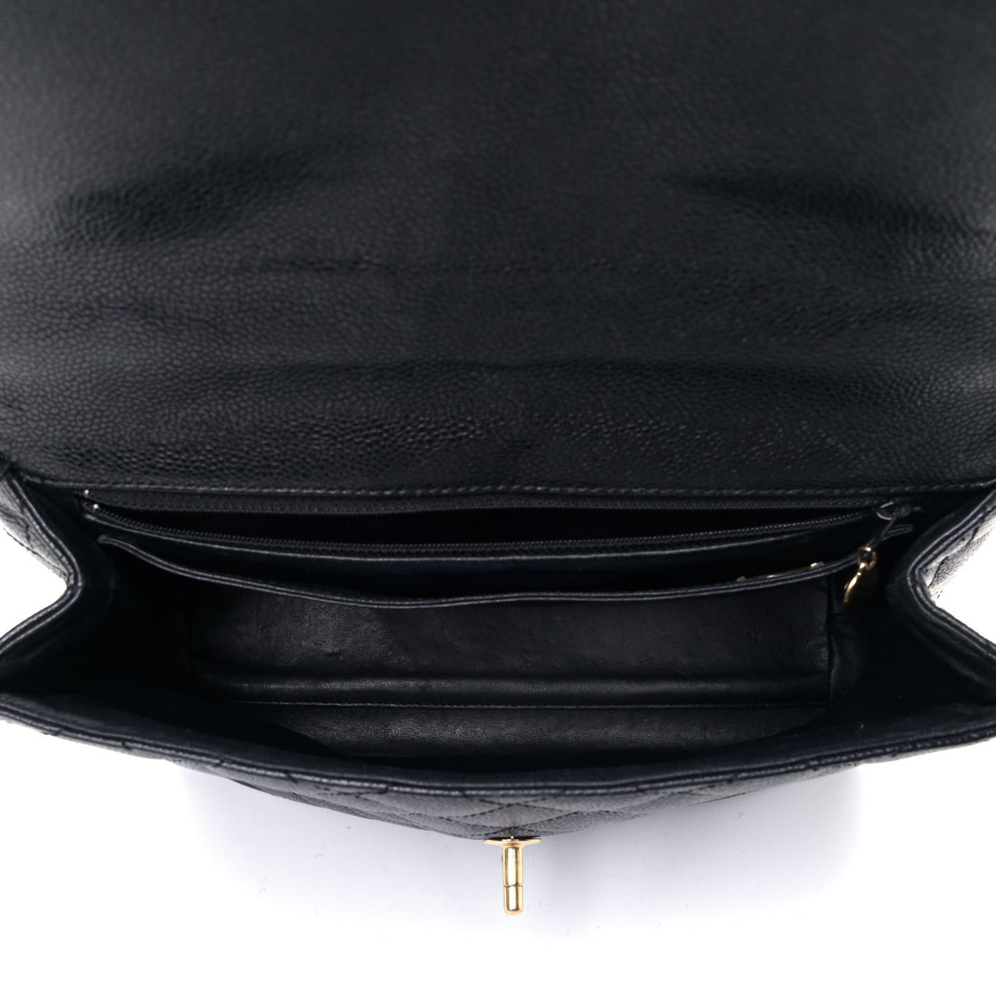 Caviar Quilted Jumbo Kelly Flap Black