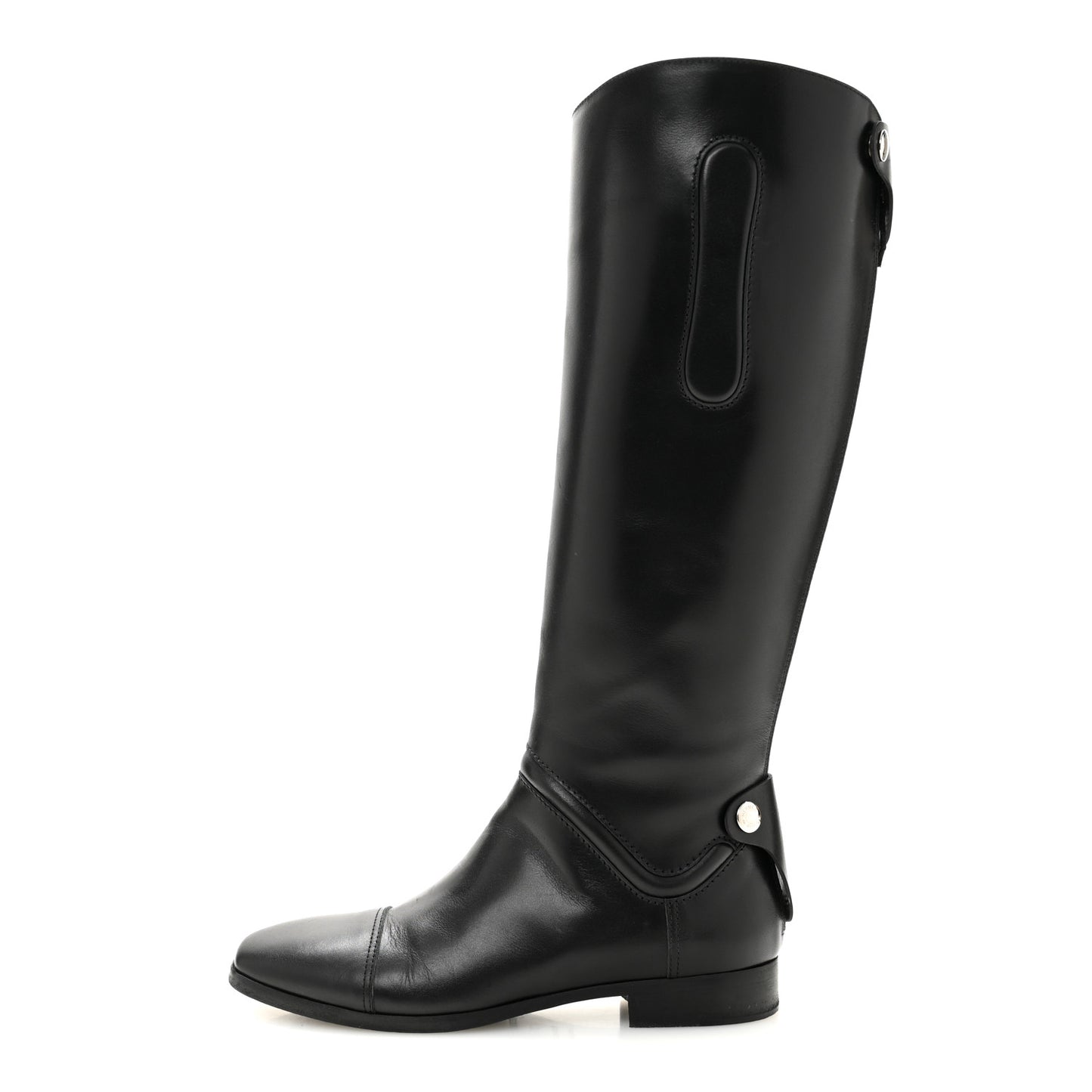 Calfskin Hippique Riding Boots 37 Black