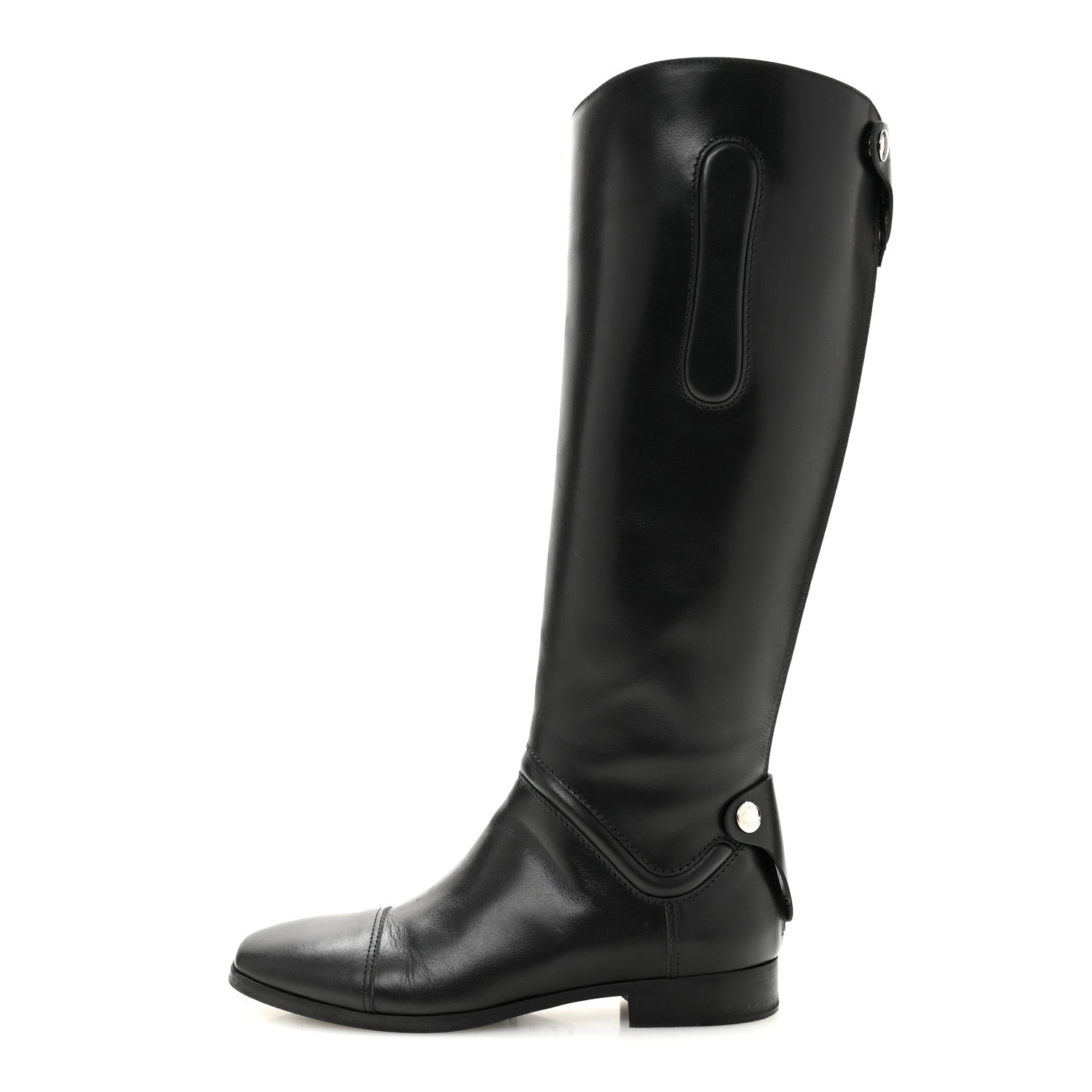 Hermes Calfskin Hippique Riding Boots 37 Black 1 of 10