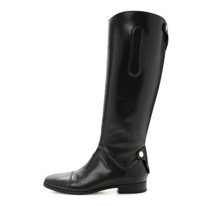 Hermes Calfskin Hippique Riding Boots 37 Black 1 of 10