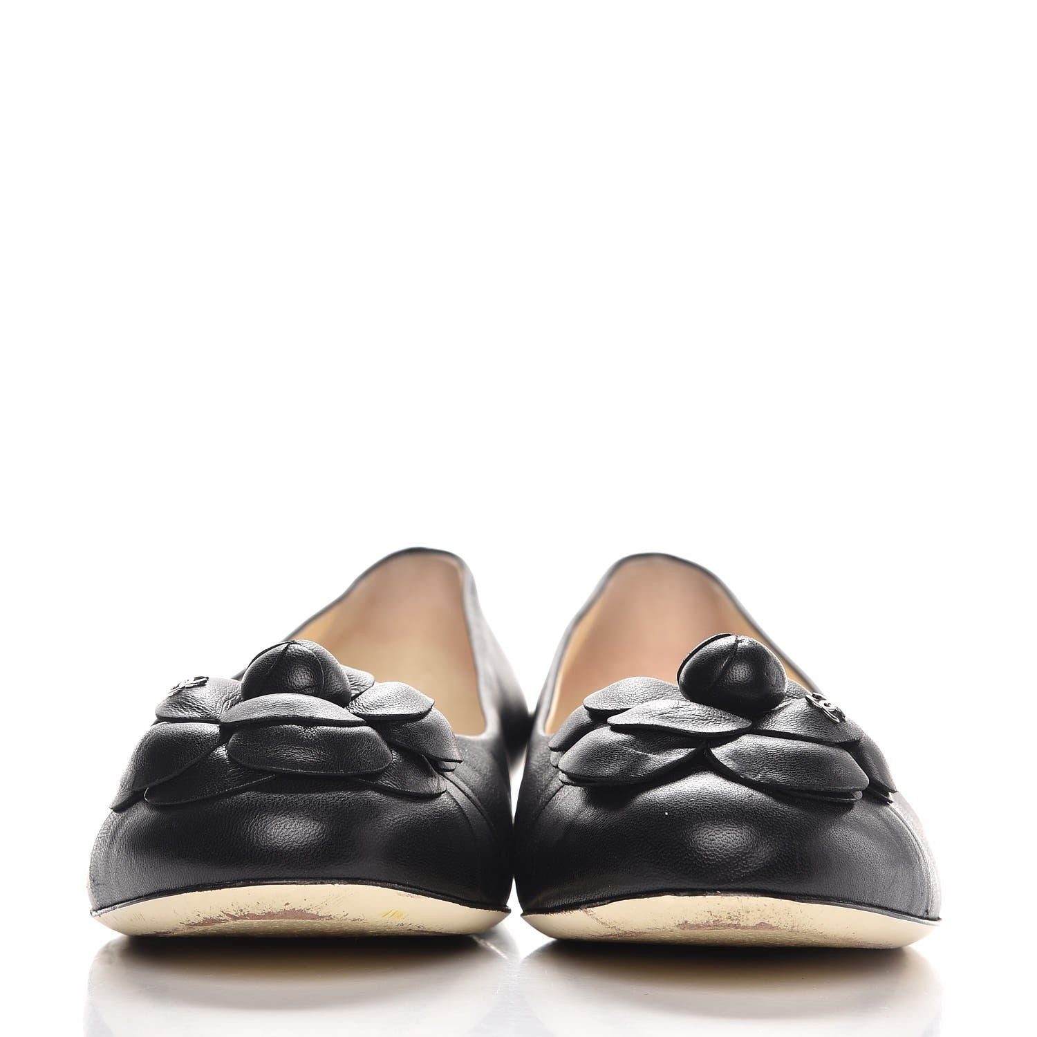 Chanel Lambskin Camellia Ballerina Flats 39.5 Black 2 of 11