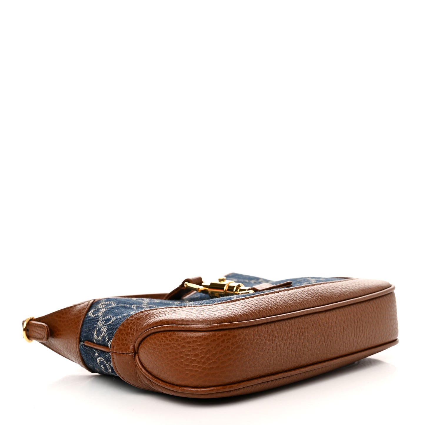 New Denim GG Monogram Calfskin Mini Jackie 1961 Hobo Blue Tea Cuir