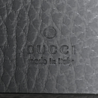 Gucci Pebbled Calfskin Enamel Monochrome GG Marmont 6 Key Holder Deep Grey 5 of 6