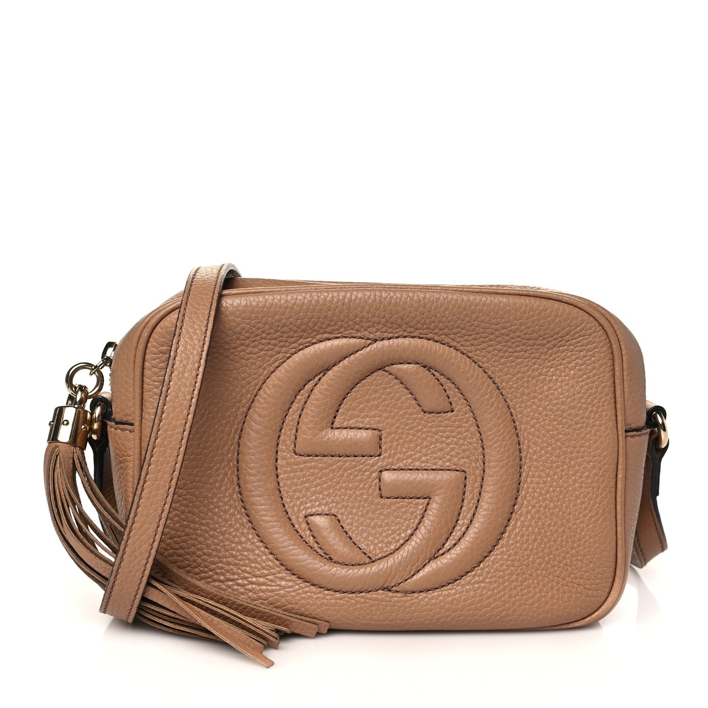 Pebbled Calfskin Small Soho Disco Bag Camelia