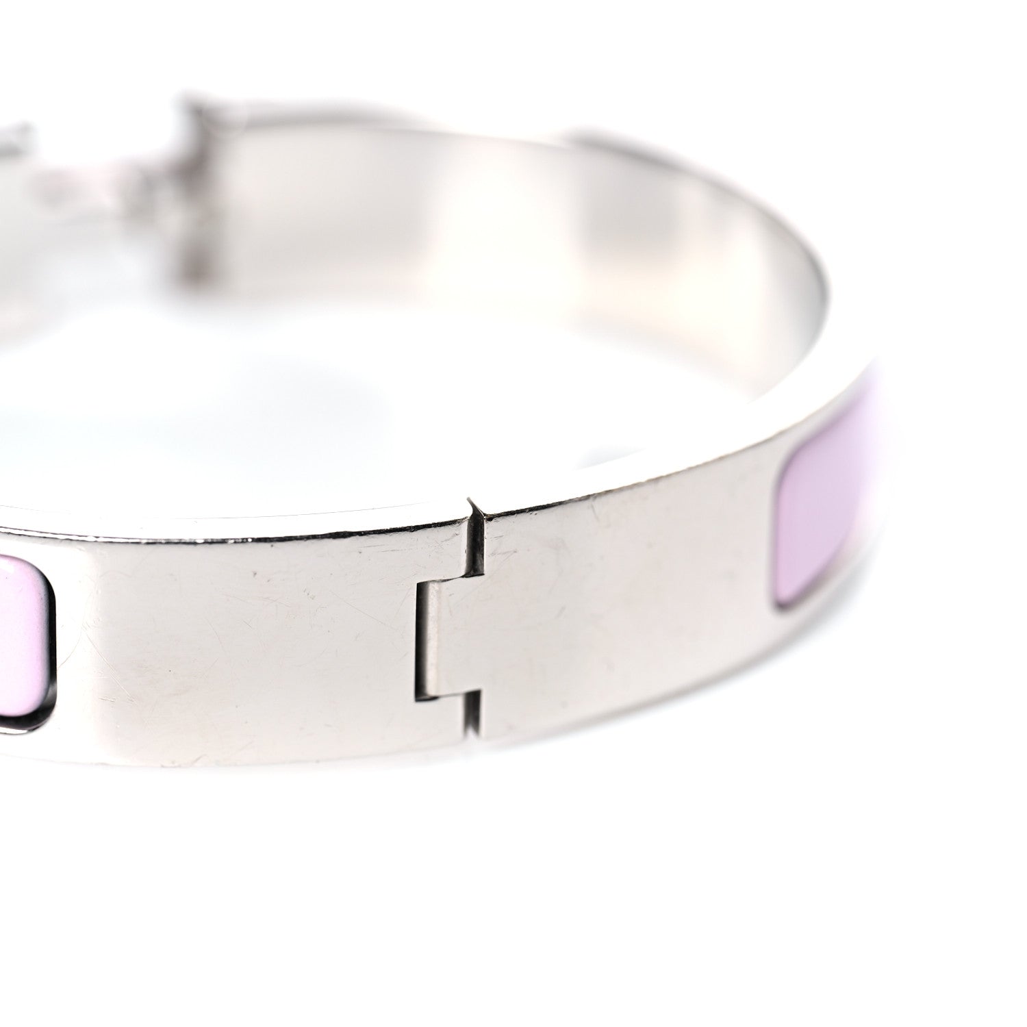 Hermes Enamel Narrow Clic Clac H Bracelet PM Rose Dragee 6 of 7