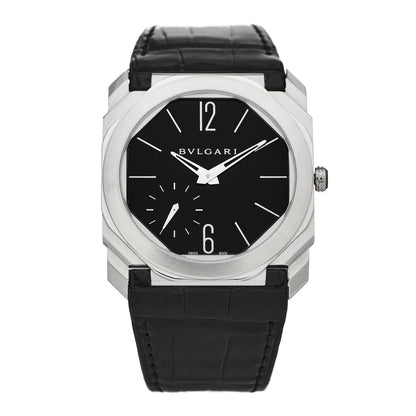 Bulgari Platinum Alligator 42mm Octo Finissimo Extra Thin Automatic Watch 1 of 5