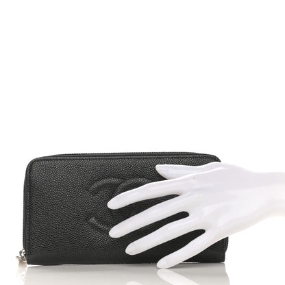 Chanel Caviar Large Timeless CC Zip Around Wallet Black 2 of 9