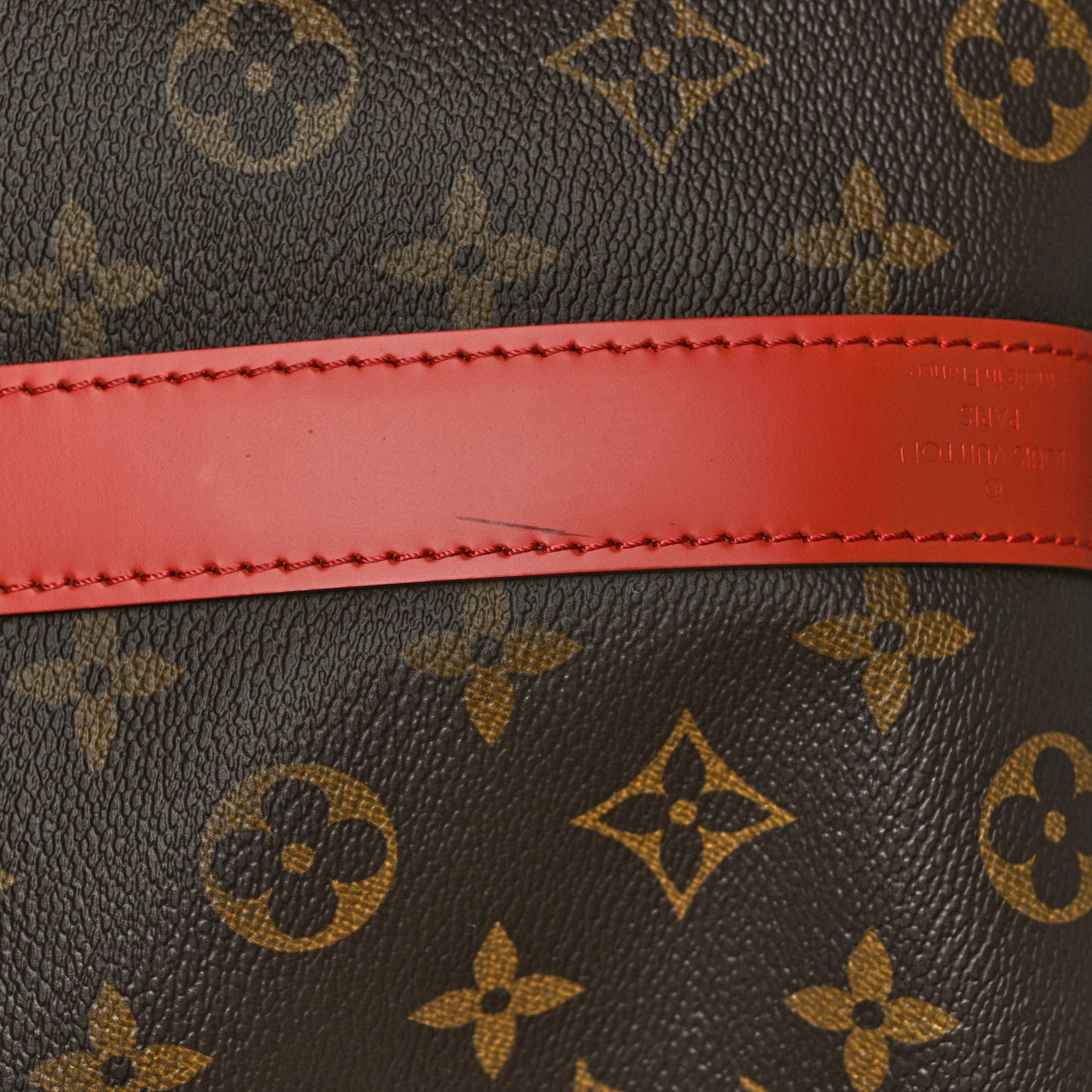 Calfskin Monogram Keepall Bandouliere 50 Coquelicot