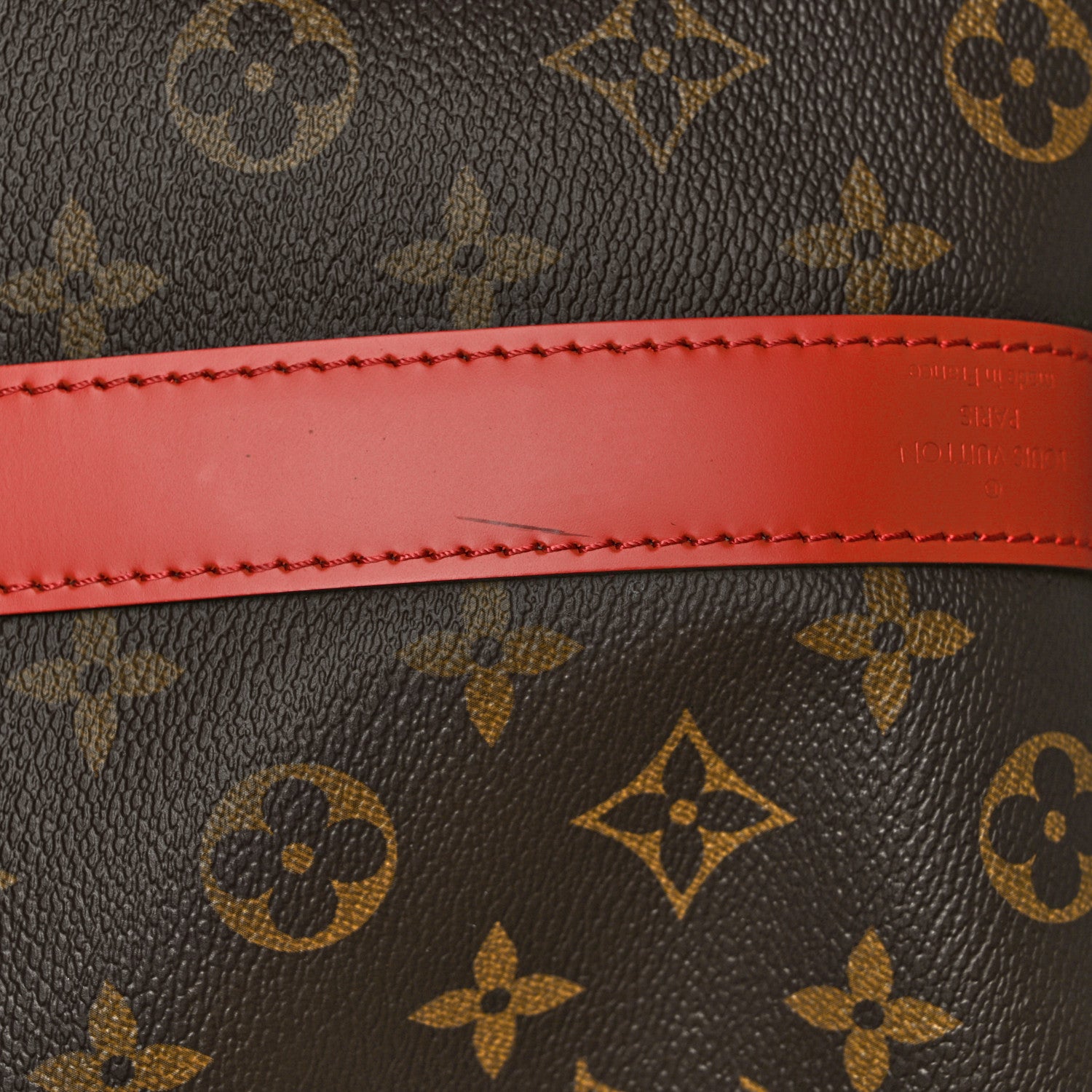 Louis Vuitton Calfskin Monogram Keepall Bandouliere 50 Coquelicot 10 of 11