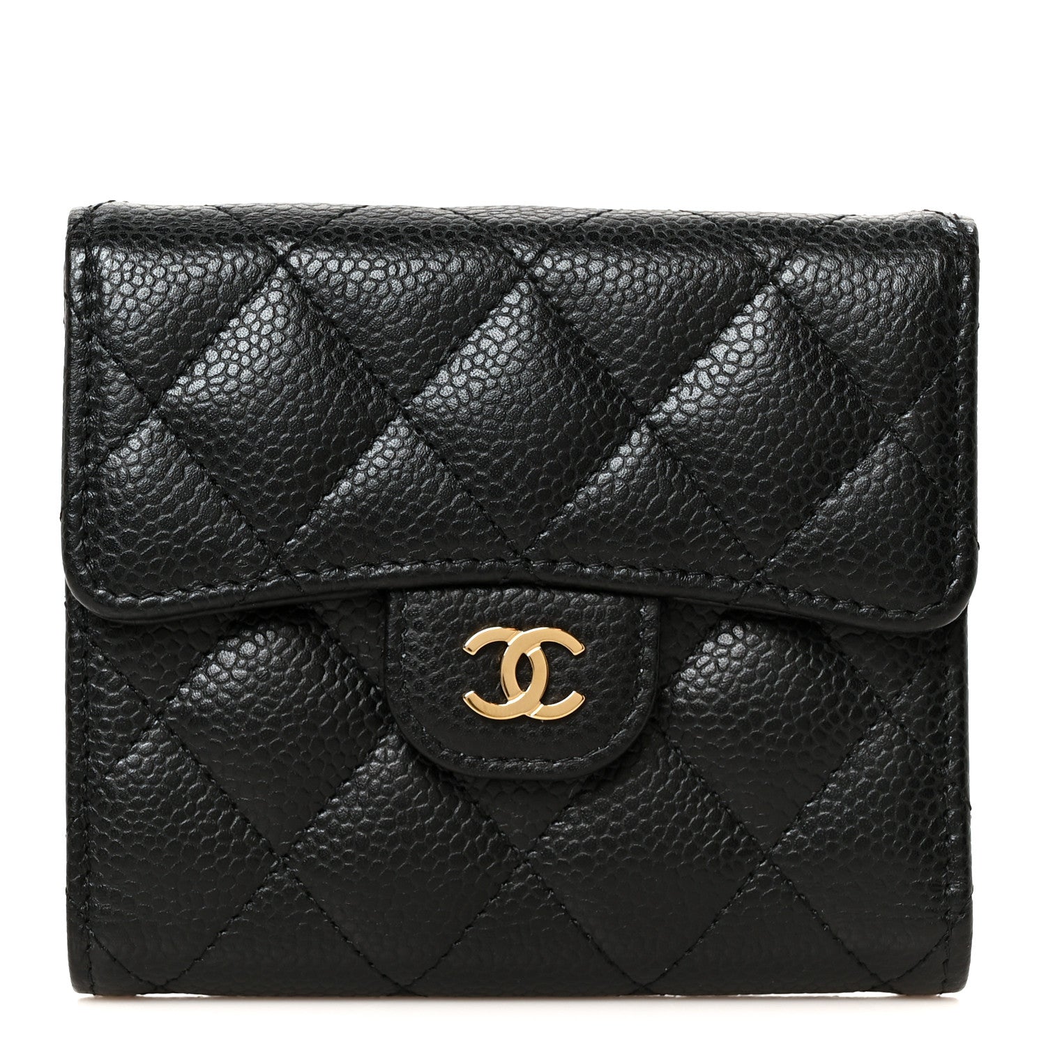 Chanel Caviar Quilted Compact Flap Wallet Black 1 of 10