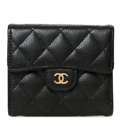 Chanel Caviar Quilted Compact Flap Wallet Black 1 of 10