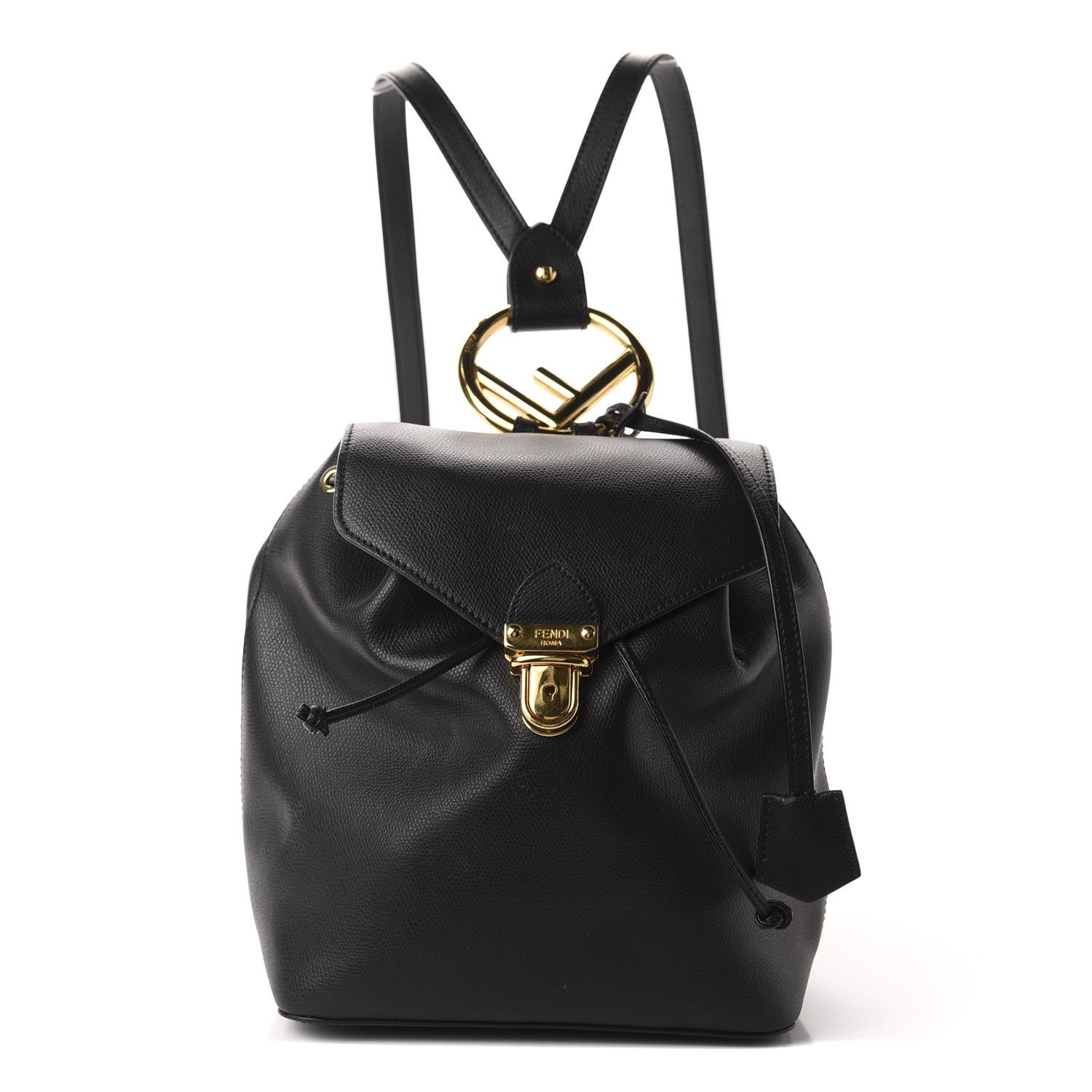 Fendi Vitello Cruise F is Fendi Drawstring Backpack Black 1 of 12