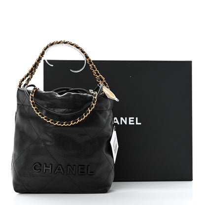 Chanel Shiny Caviar Quilted Monochrome Mini Chanel 22 Black 11 of 11