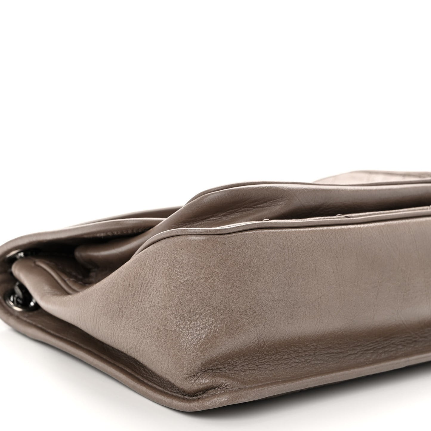 Crinkled Calfskin Matelasse Monogram Medium Niki Chain Satchel Fog
