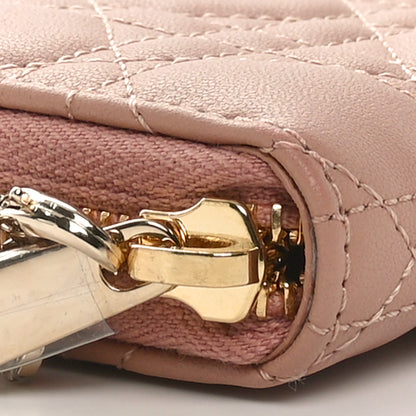 Christian Dior Lambskin Cannage Small Lady Dior Voyageur Coin Purse Rose Des Vents 8 of 9