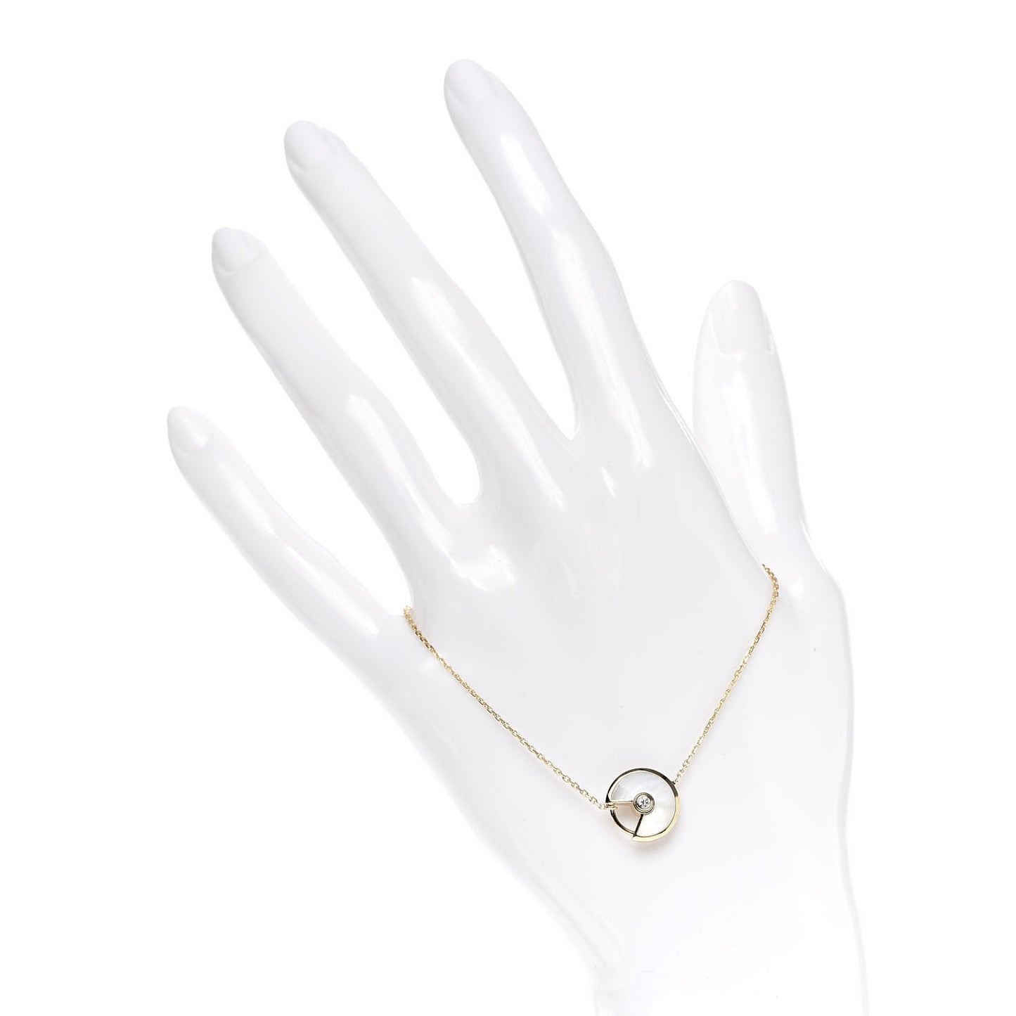 18K Yellow Gold Diamond Mother of Pearl Amulette de Cartier Bracelet