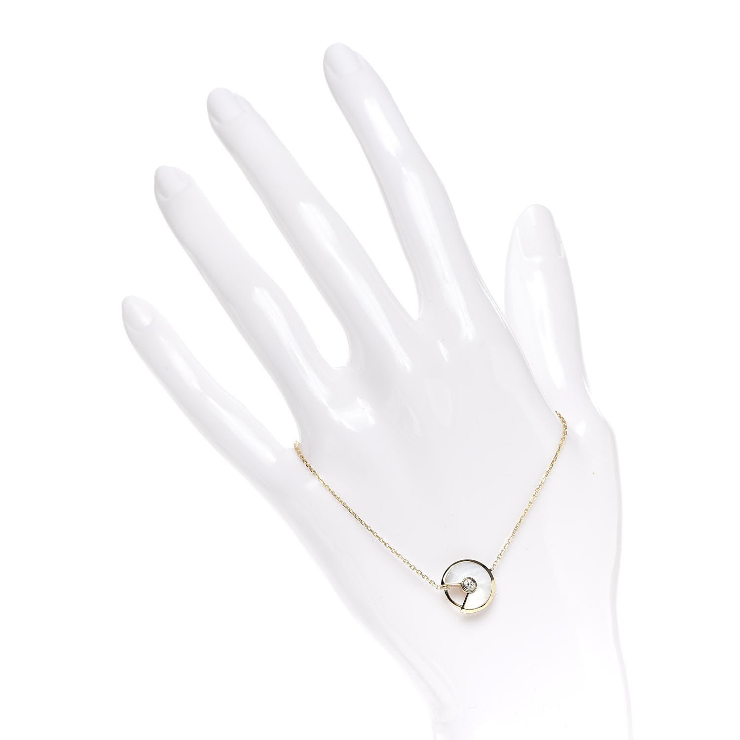Cartier 18K Yellow Gold Diamond Mother of Pearl Amulette de Cartier Bracelet 2 of 6