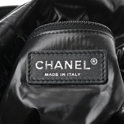 Chanel Wool Calfskin Embroidered Paris Hamburg Drawstring Backpack Black 6 of 10
