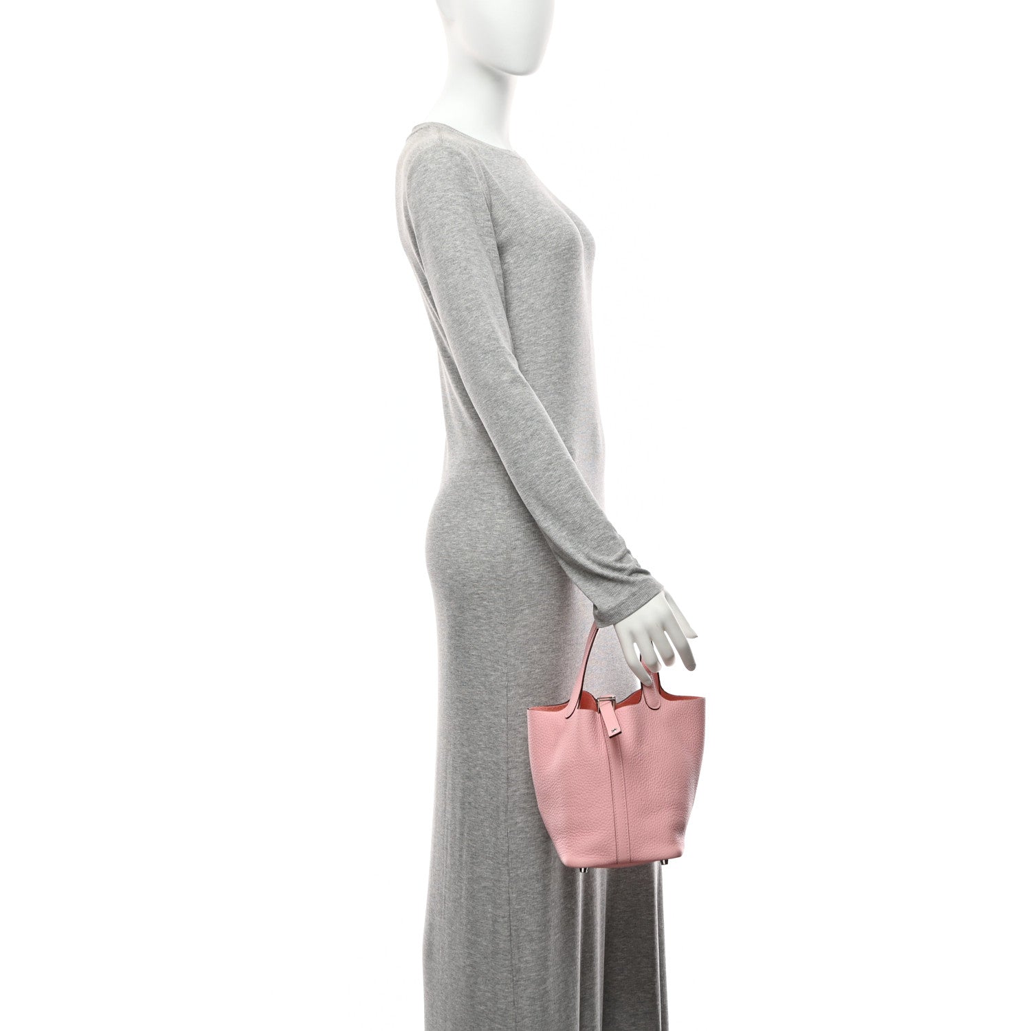 Hermes Taurillon Clemence Picotin Lock 18 PM Rose Sakura 1848890
