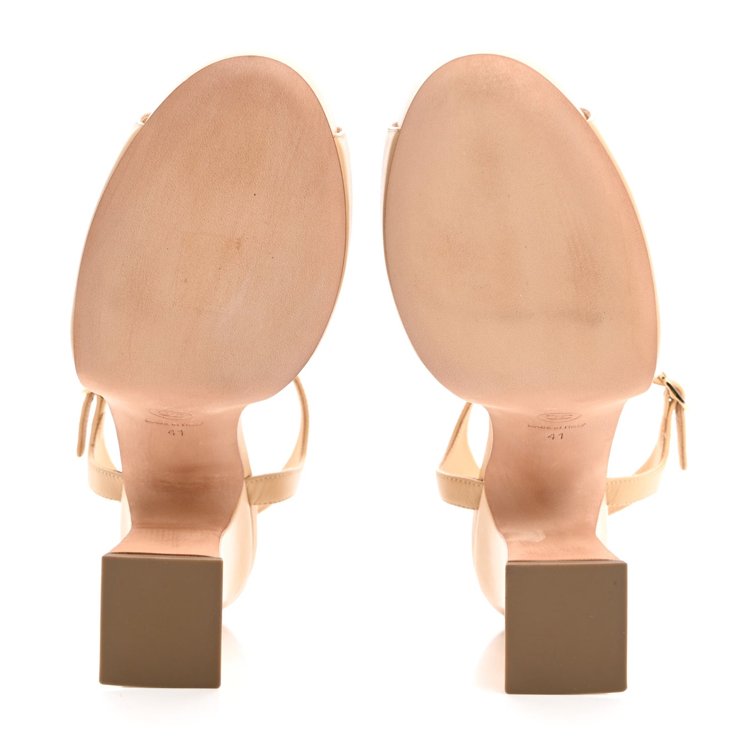 Lambskin Platform Sandals 41 Beige