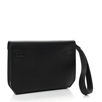 Hermes Epsom Kelly Depeches 25 Pouch Black 3 of 8
