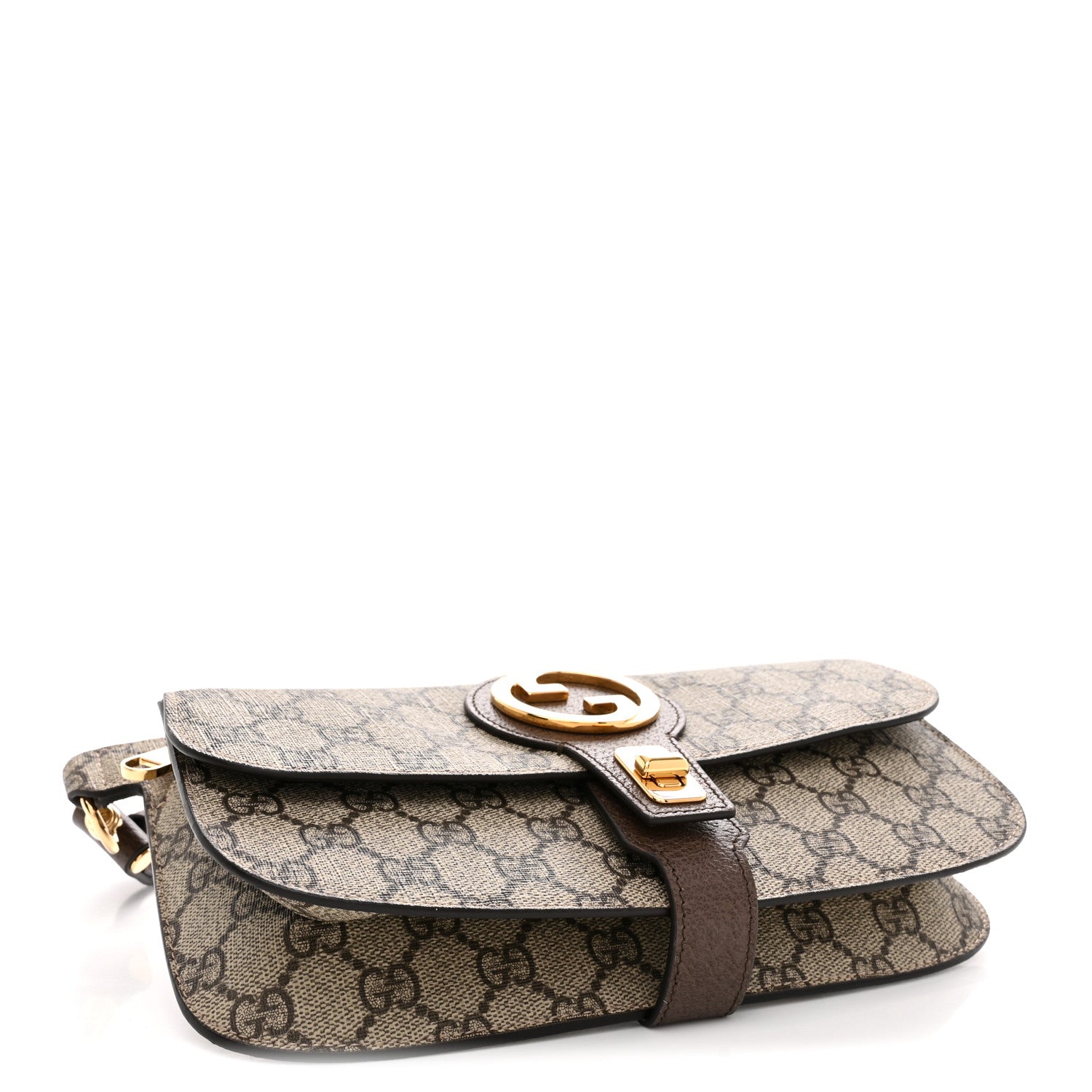 Gucci GG Supreme Monogram Textured Dollar Calfskin Blondie Belt Bag Beige Ebony New Acero 4 of 10