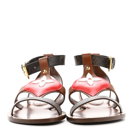 Louis Vuitton Calfskin Game On Playful Flat Sandals 37 2 of 8
