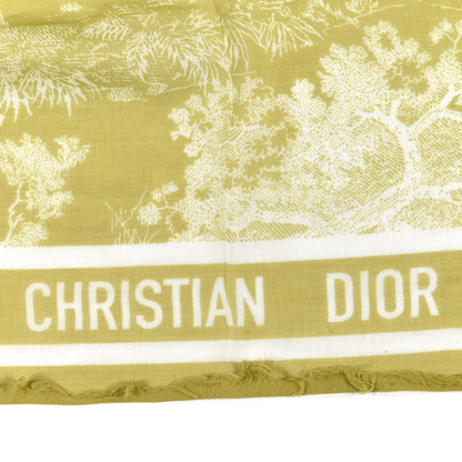 Christian Dior Cotton Fringe Dioriviera Toile De Jouy Sarong Yellow 2 of 3