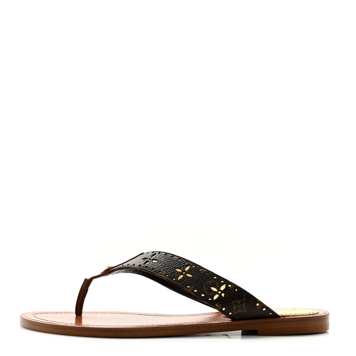 Louis Vuitton Monogram Sunny Flat Thong Sandals 37 Brown 1 of 8