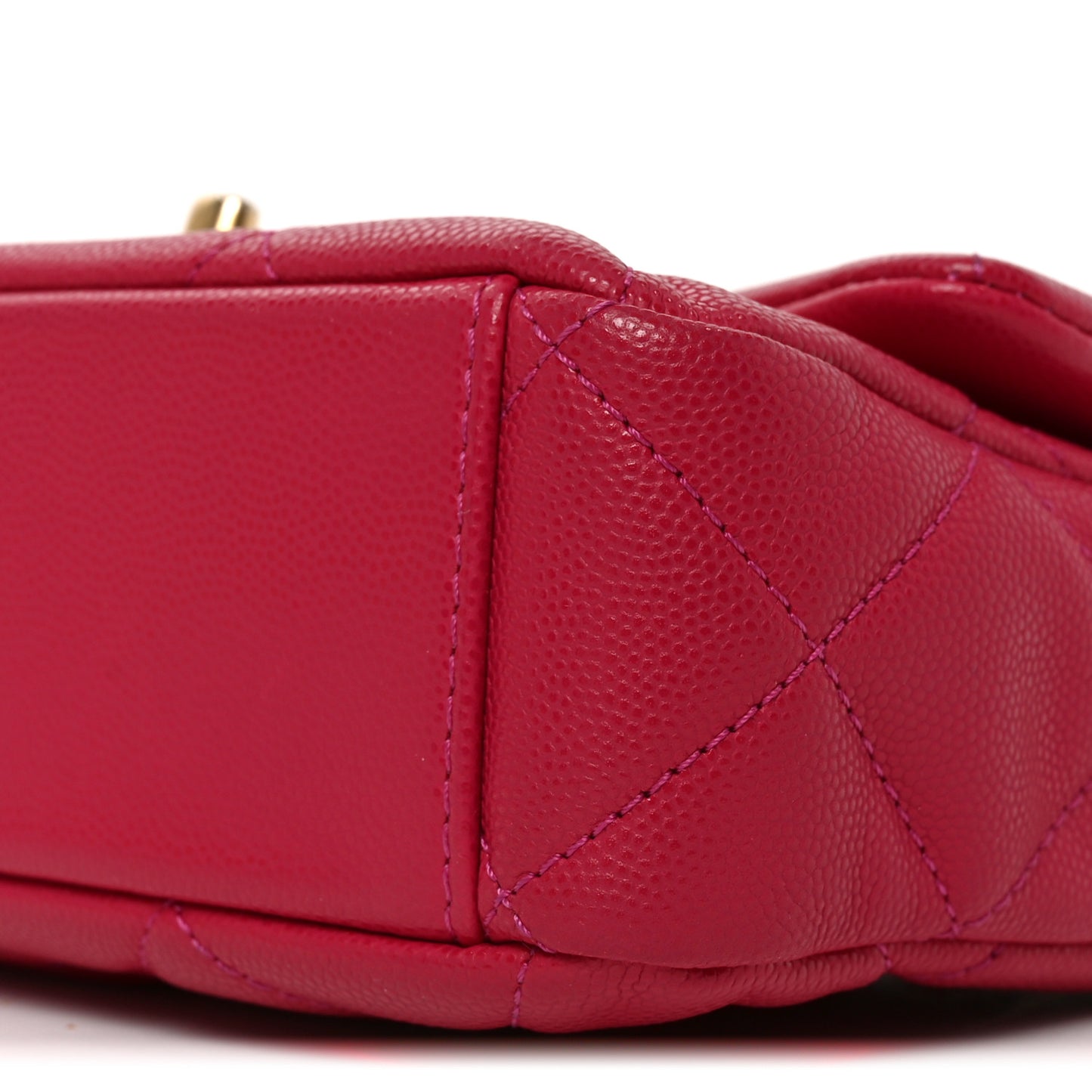 Caviar Quilted Small Twist Your Buttons Flap Fuchsia