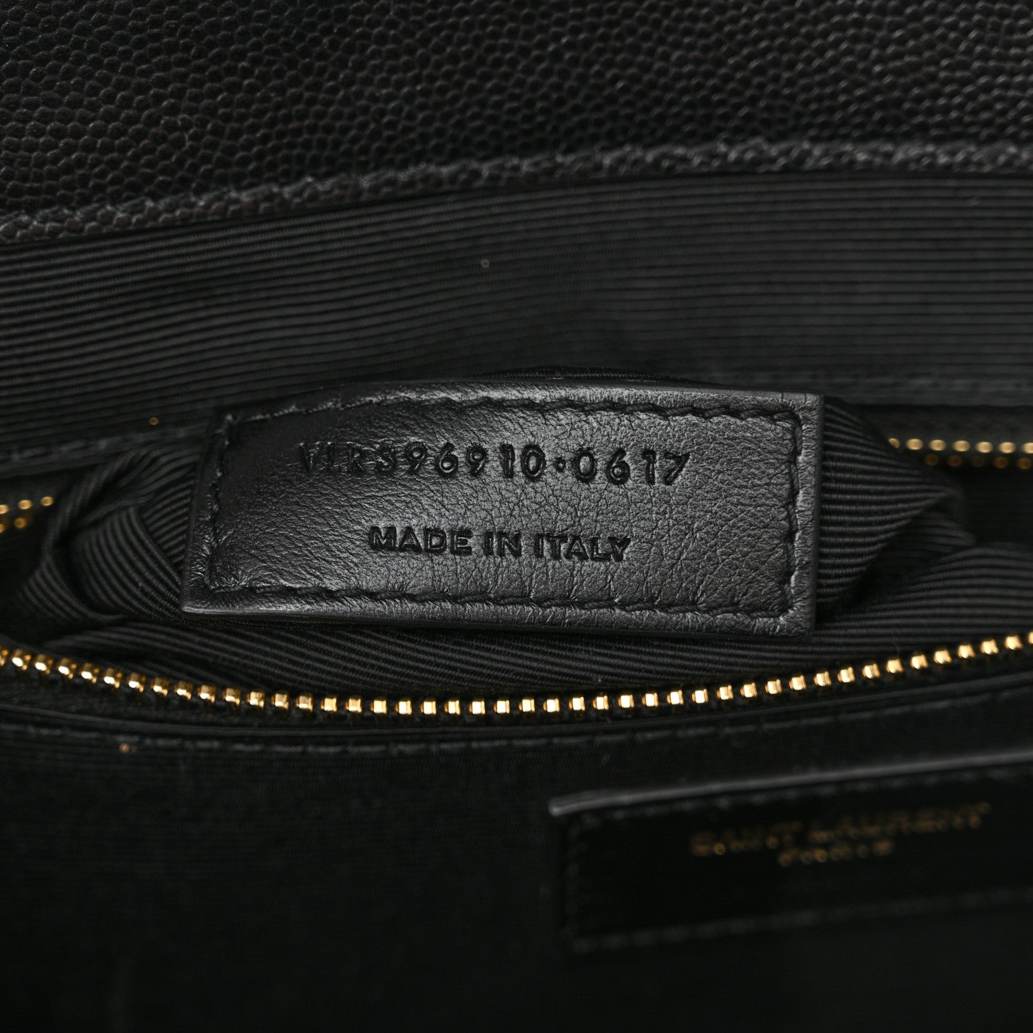 Saint Laurent Grain De Poudre Matelasse Chevron Large Monogram Satchel Black 7 of 10