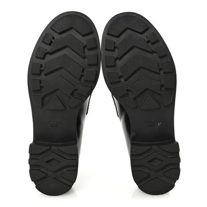 Prada Spazzolato Metal Triangle Logo 50mm Loafers 36.5 Black 6 of 10