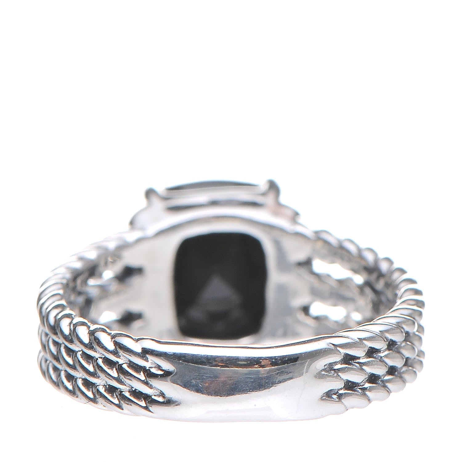 David Yurman Sterling Silver Diamond Black Onyx 10mm Petite Wheaton Ring 55 7.25 4 of 5