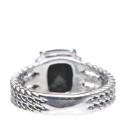 David Yurman Sterling Silver Diamond Black Onyx 10mm Petite Wheaton Ring 55 7.25 4 of 5