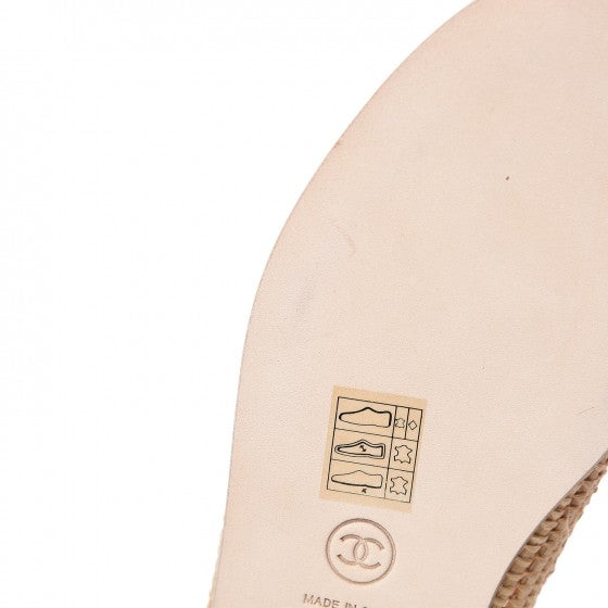 Lambskin Grosgrain CC Espadrilles 35 Pink Black