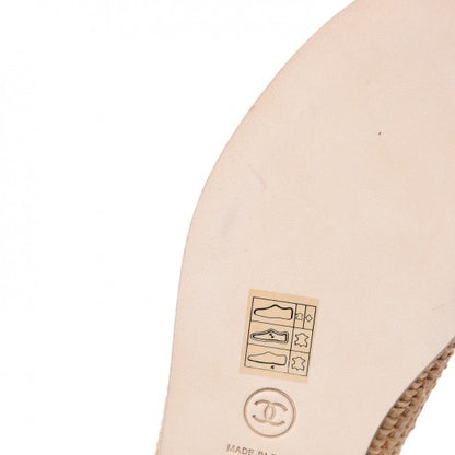 Chanel Lambskin Grosgrain CC Espadrilles 35 Pink Black 9 of 10