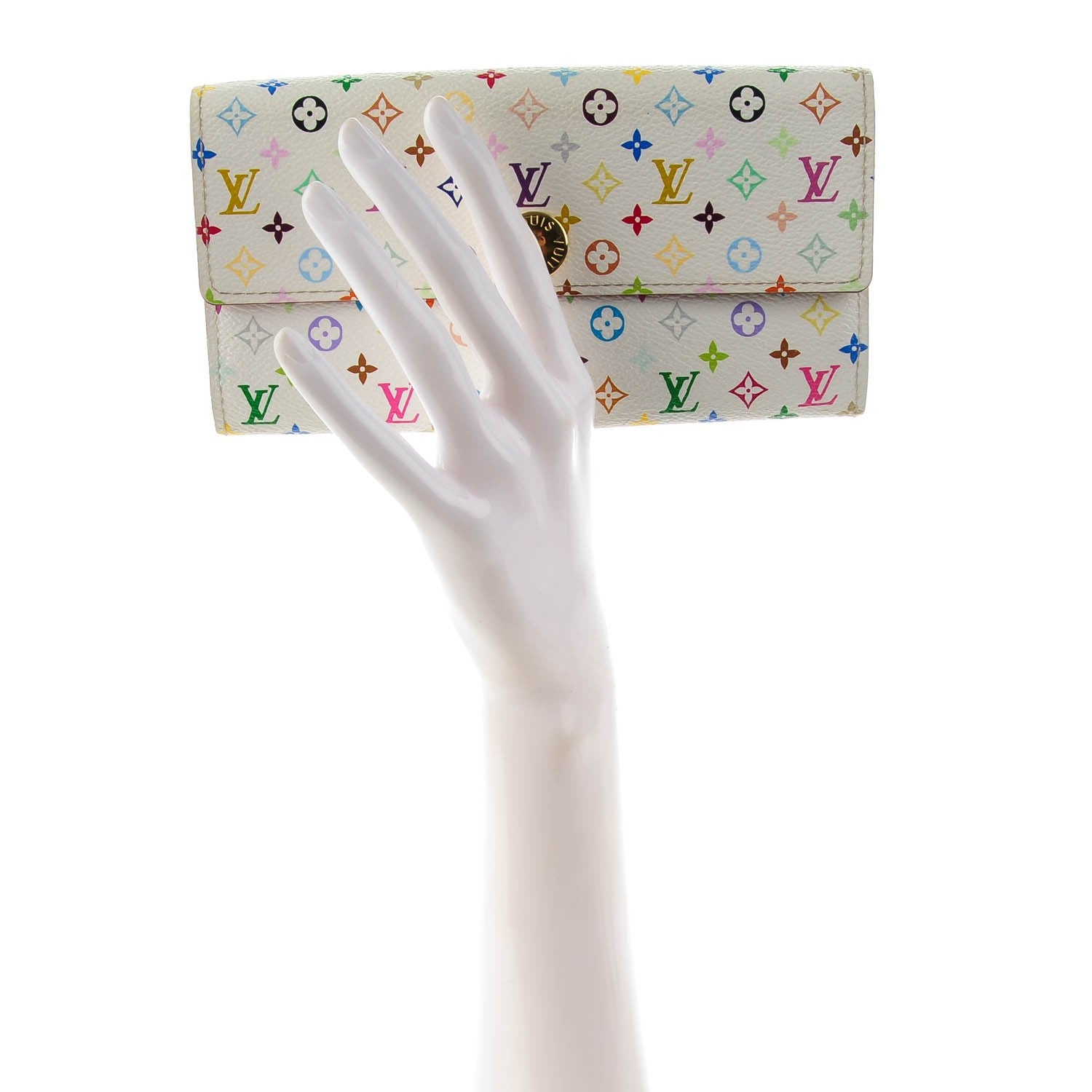 Louis Vuitton Monogram Multicolor Sarah Wallet White 2 of 8