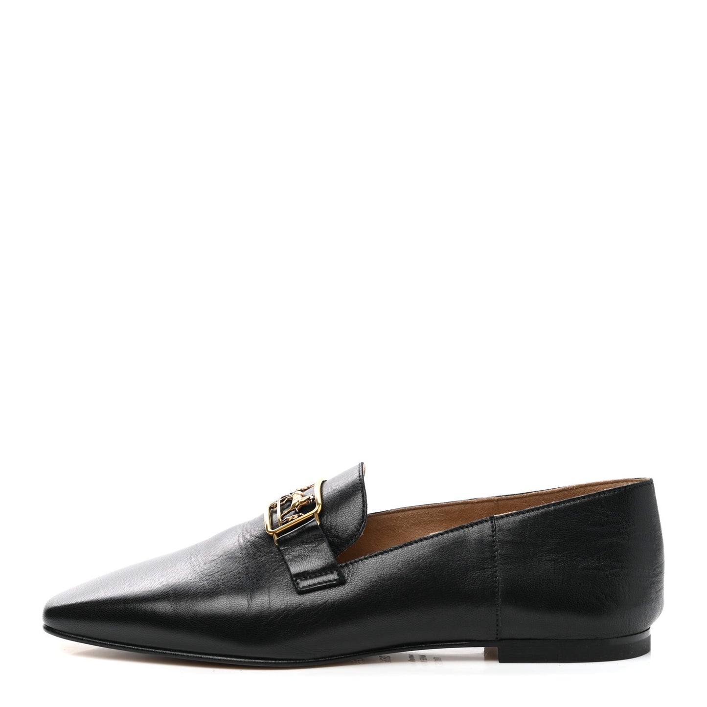 Goatskin Womens Time Loafers 36.5 Black