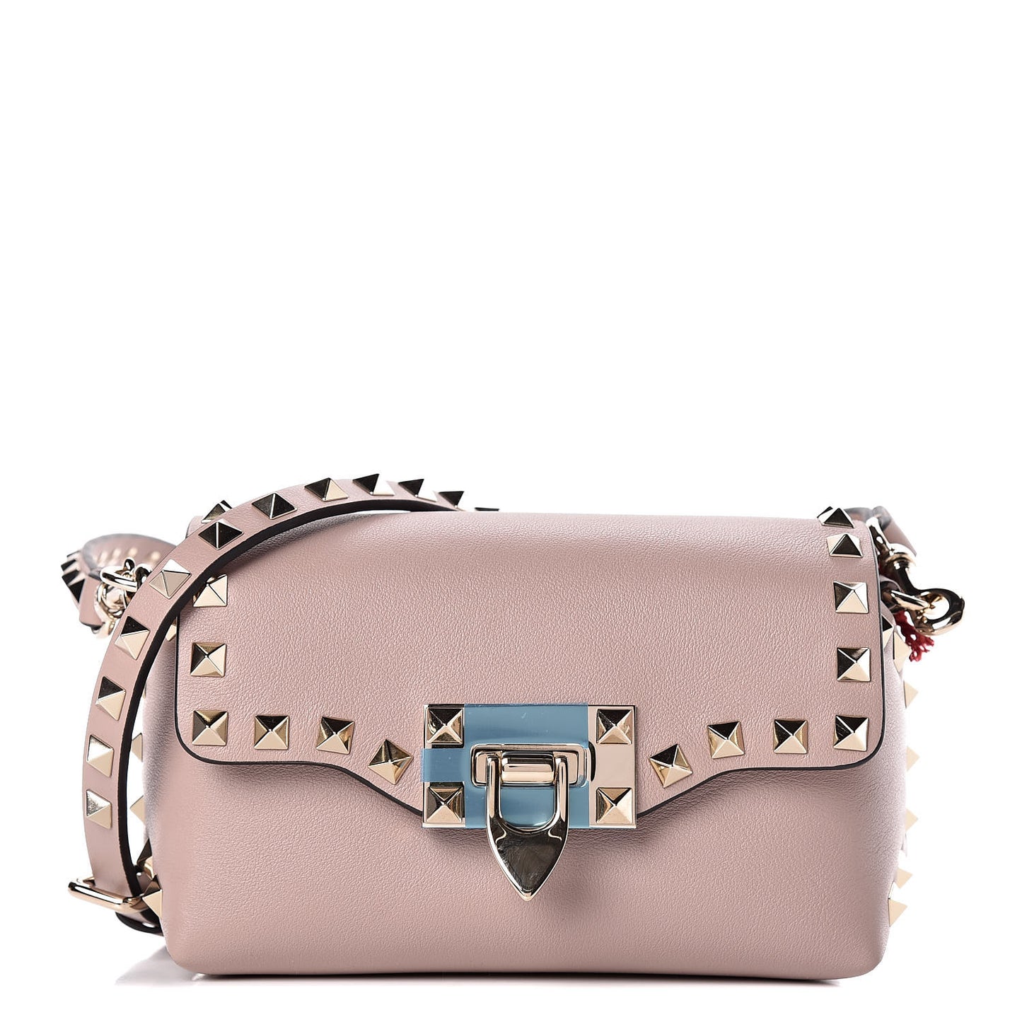 Calfskin Mini Rockstud Crossbody Bag Poudre