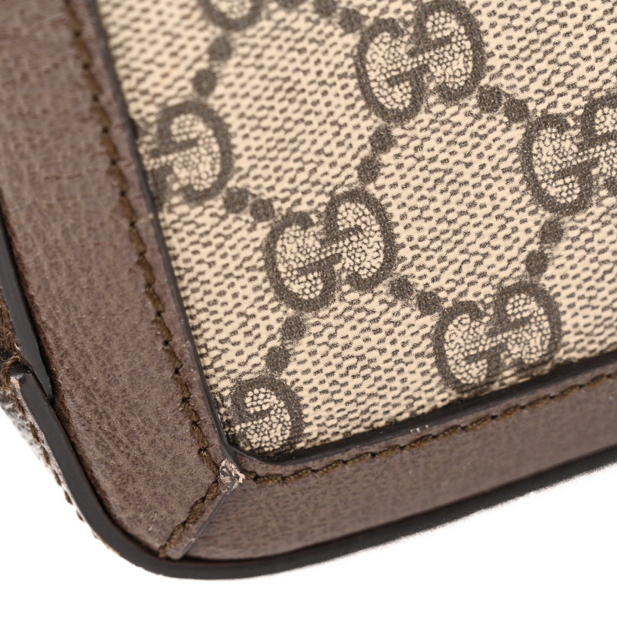 GG Supreme Monogram Web Small Ophidia Top Handle Shoulder Bag Brown