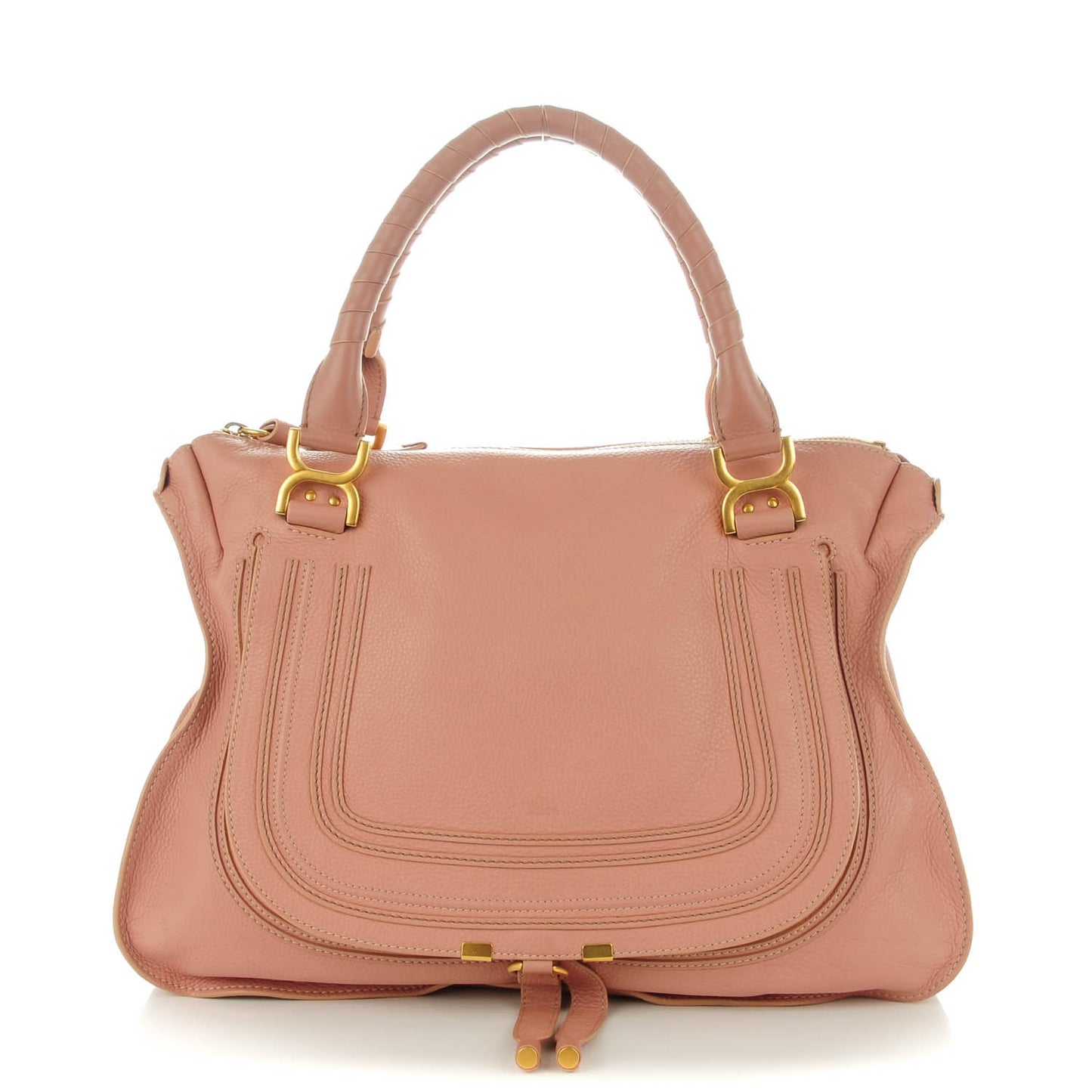 Calfskin Large Marcie Satchel Anemone Pink