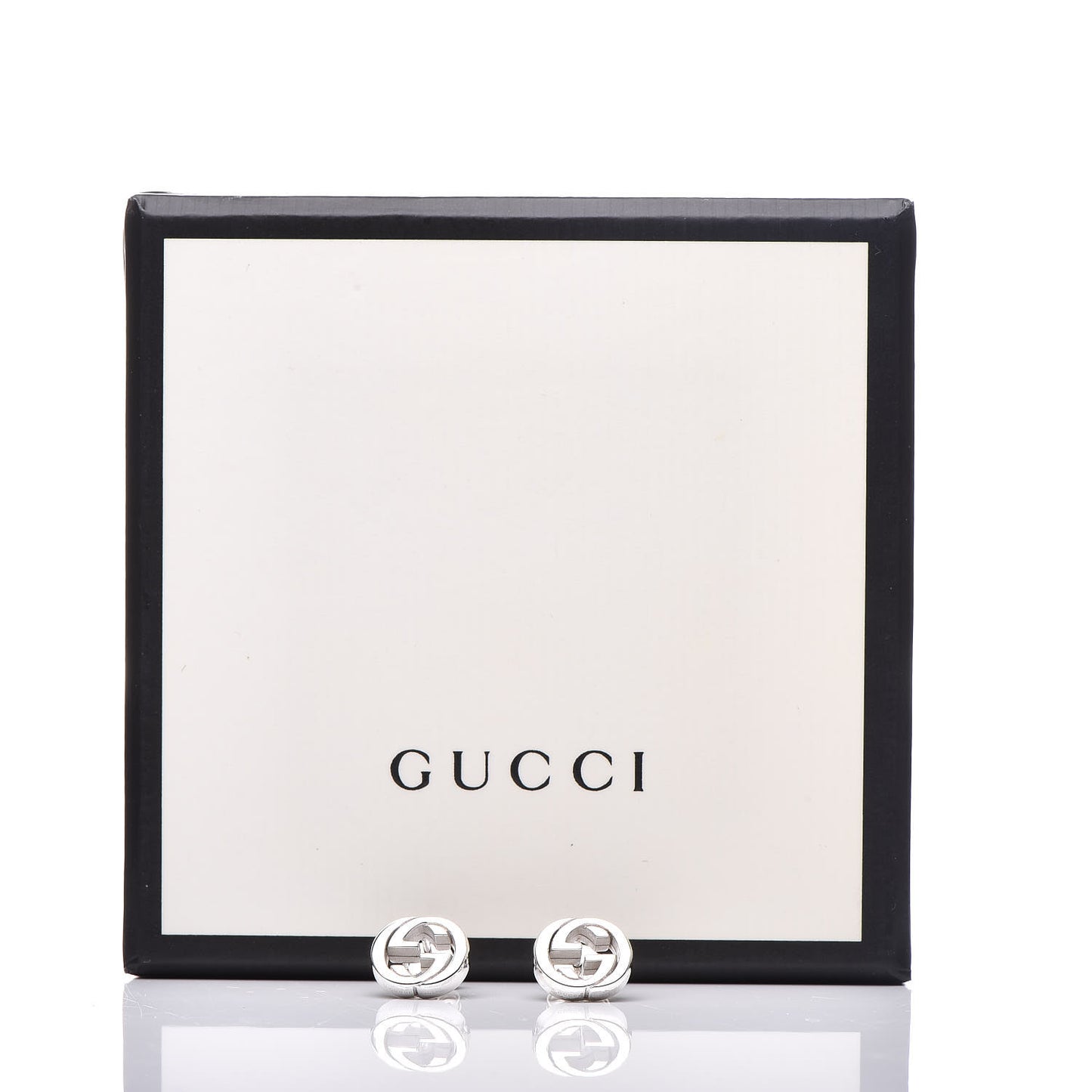 Sterling Silver Interlocking GG Stud Earrings
