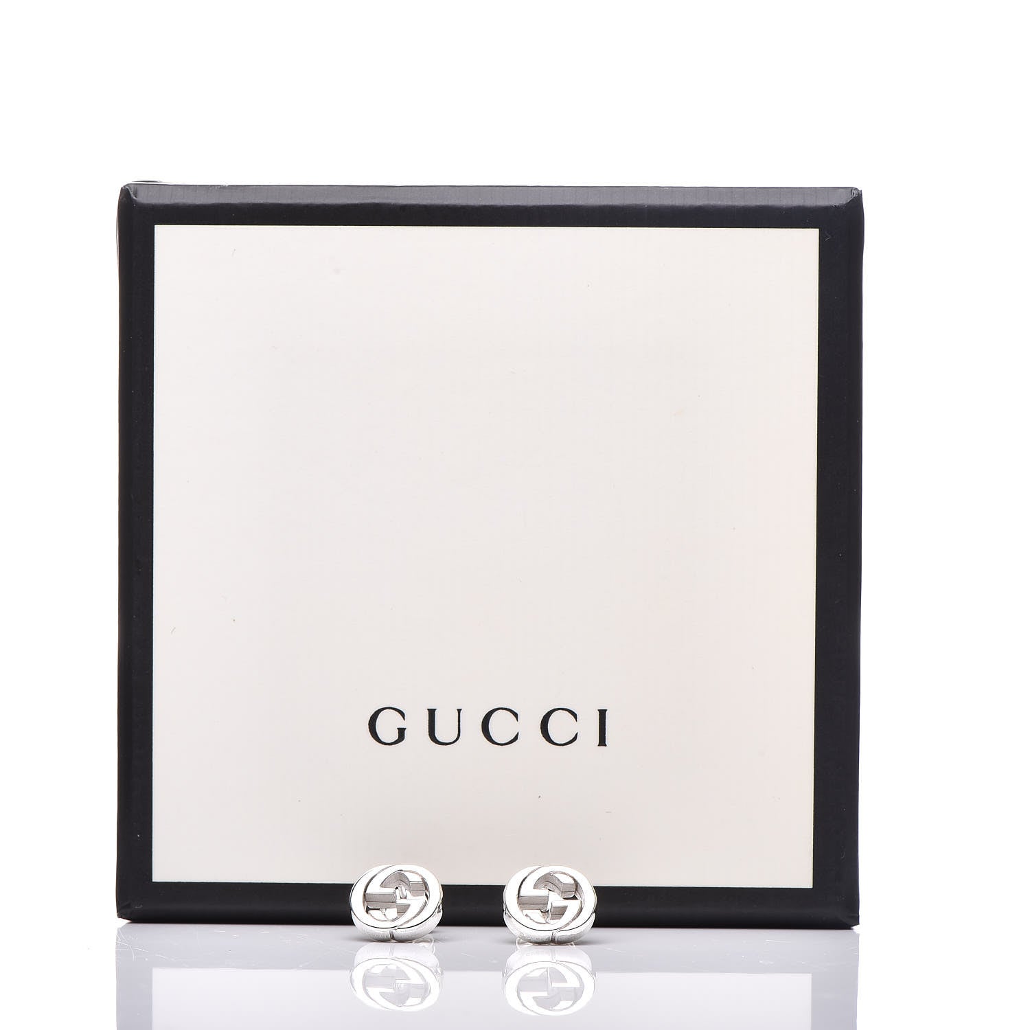 Gucci Sterling Silver Interlocking GG Stud Earrings 5 of 5