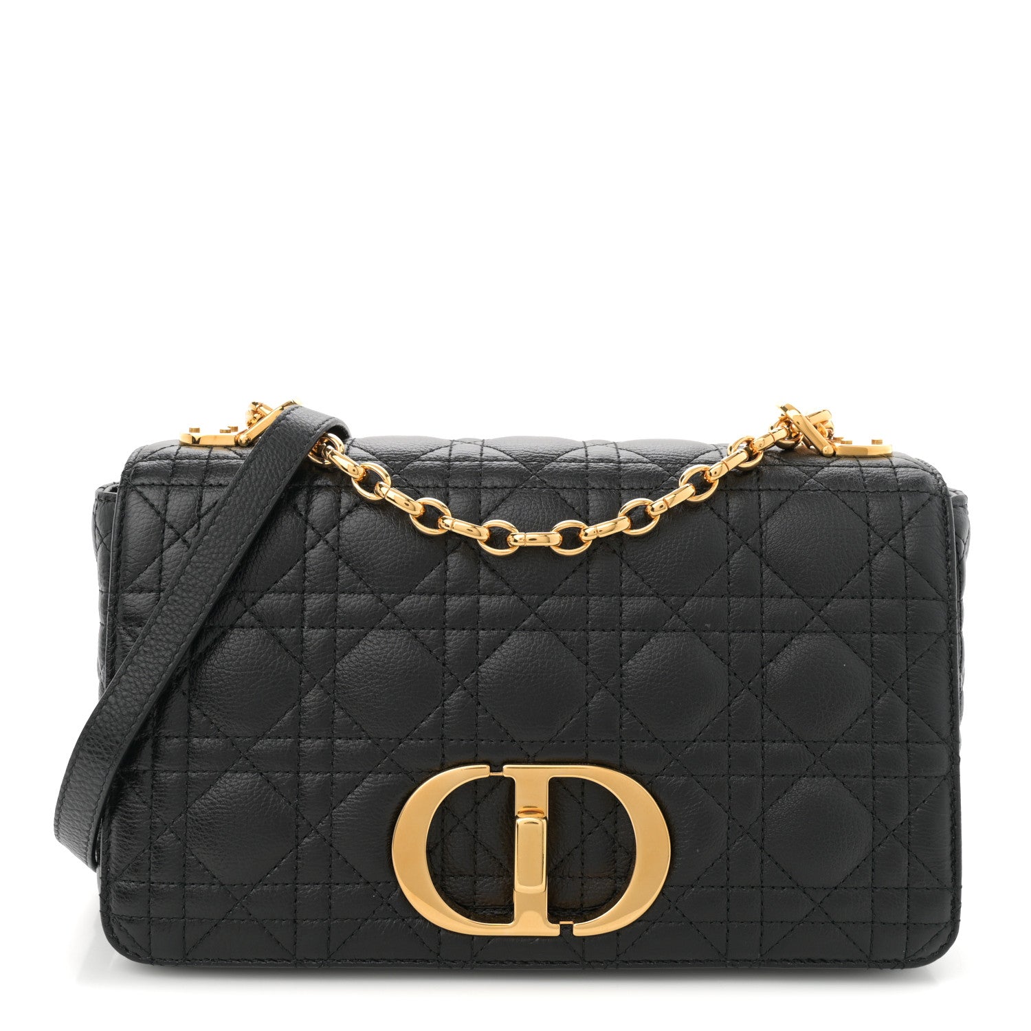 Christian Dior Calfskin Cannage Medium Caro Bag Black 1 of 12