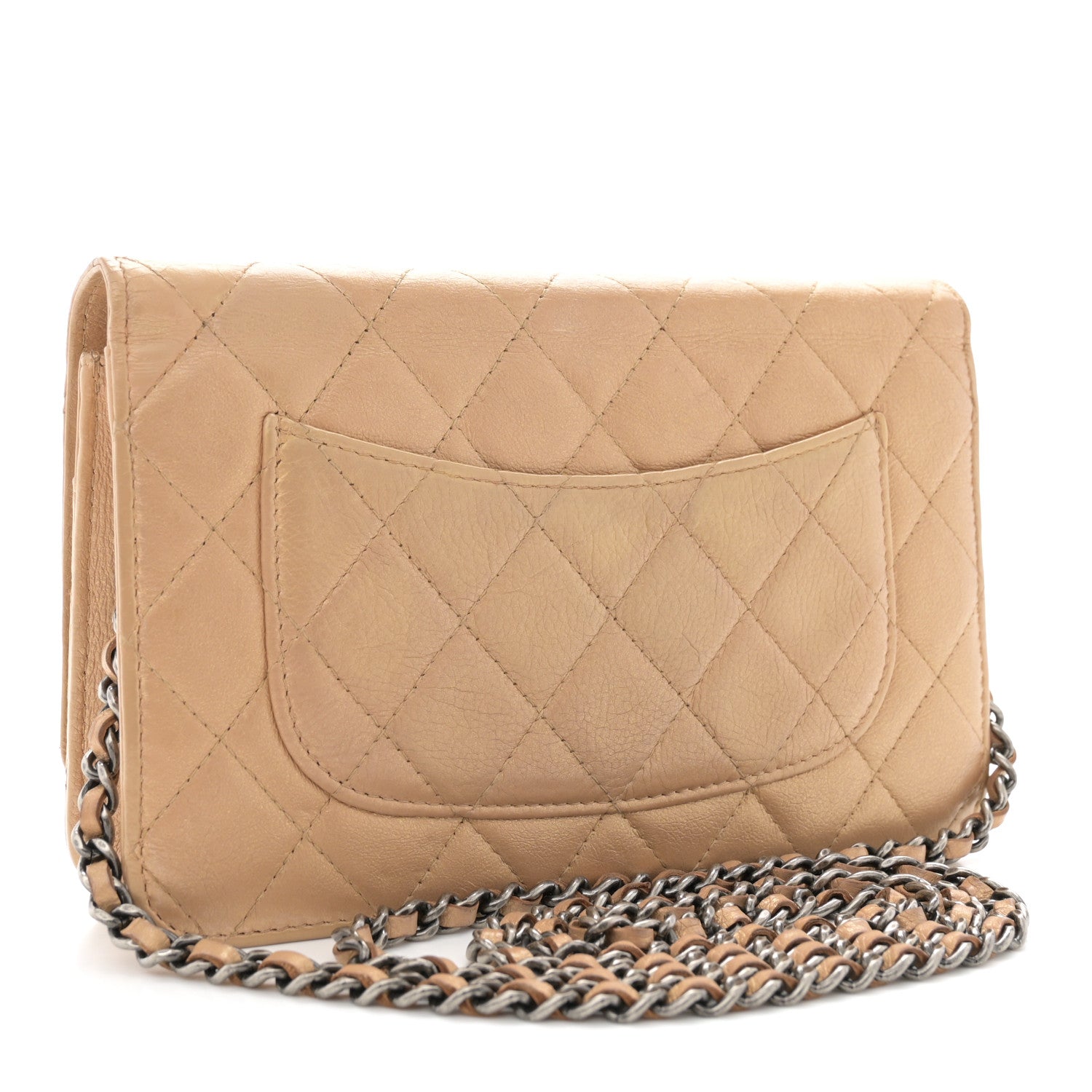 Chanel Metallic Calfskin Lucky Charms Casino 2.55 Reissue Wallet On Chain WOC Beige 3 of 12
