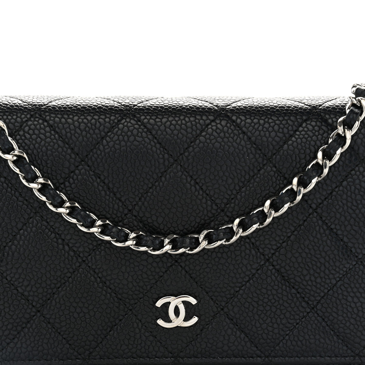 Caviar Quilted Wallet On Chain WOC Black